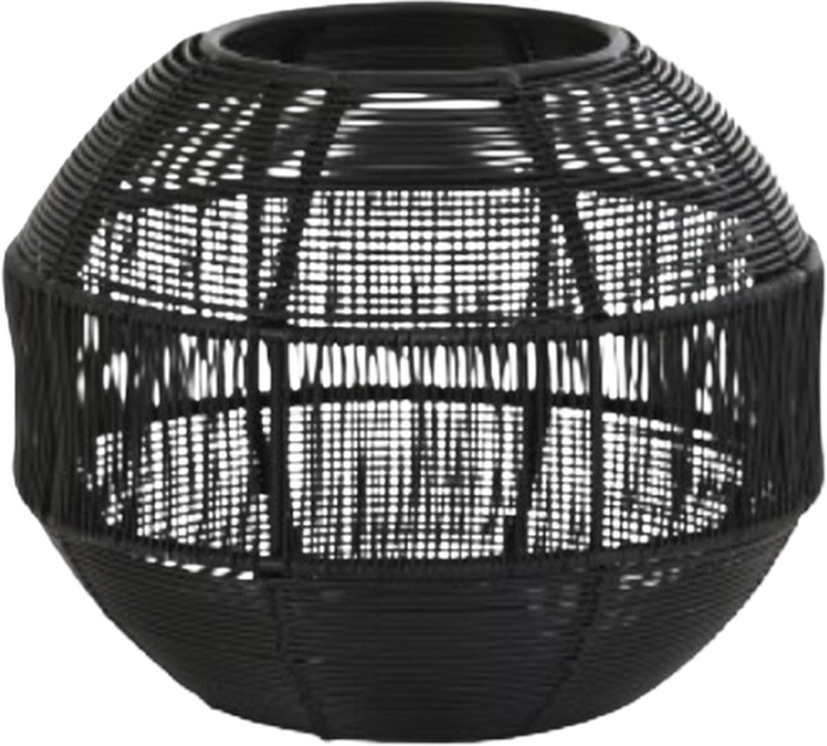 In2Deco Windlicht zwart Ø17 cm voor kaarsen
