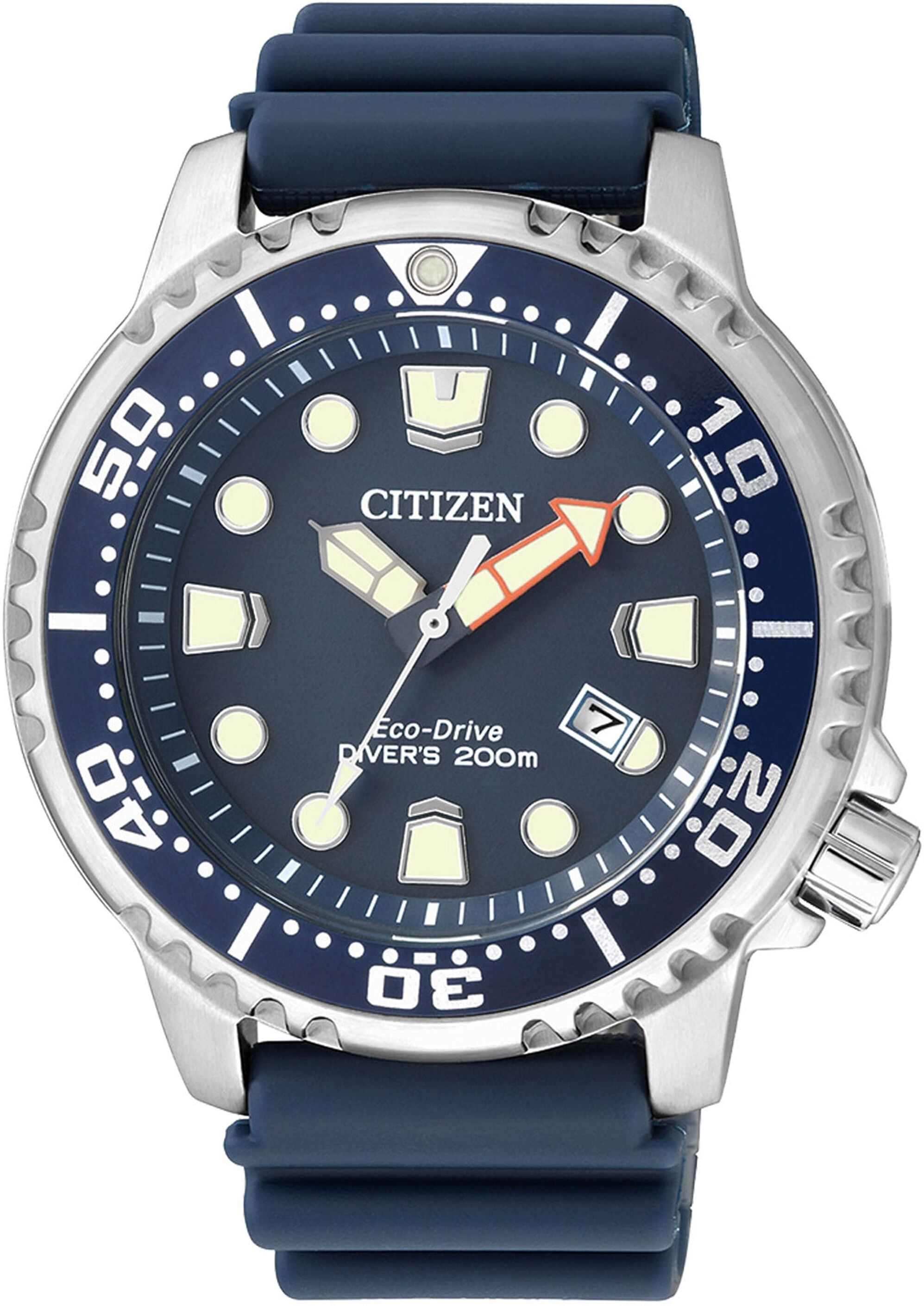 Taucheruhr CITIZEN "Blue Ocean", blau (dunkelblau, dunkelblau), Armbanduhren, Herren, silberfarben, Taucheruhr, Armbanduhr, Herrenuhr, Damenuhr, Solar, bis 20 bar wasserdicht dunkelblau, dunkelblau silberfarben