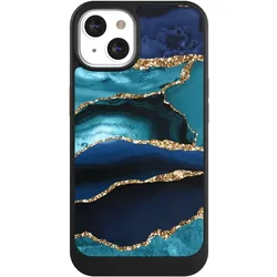 Nivocase Hülle für Apple iPhone 13 Handyhülle NIVOcore Case Schwarz Glitzer Look Marmor Trends (Apple iPhone 13), Smartphone Hülle, Schwarz