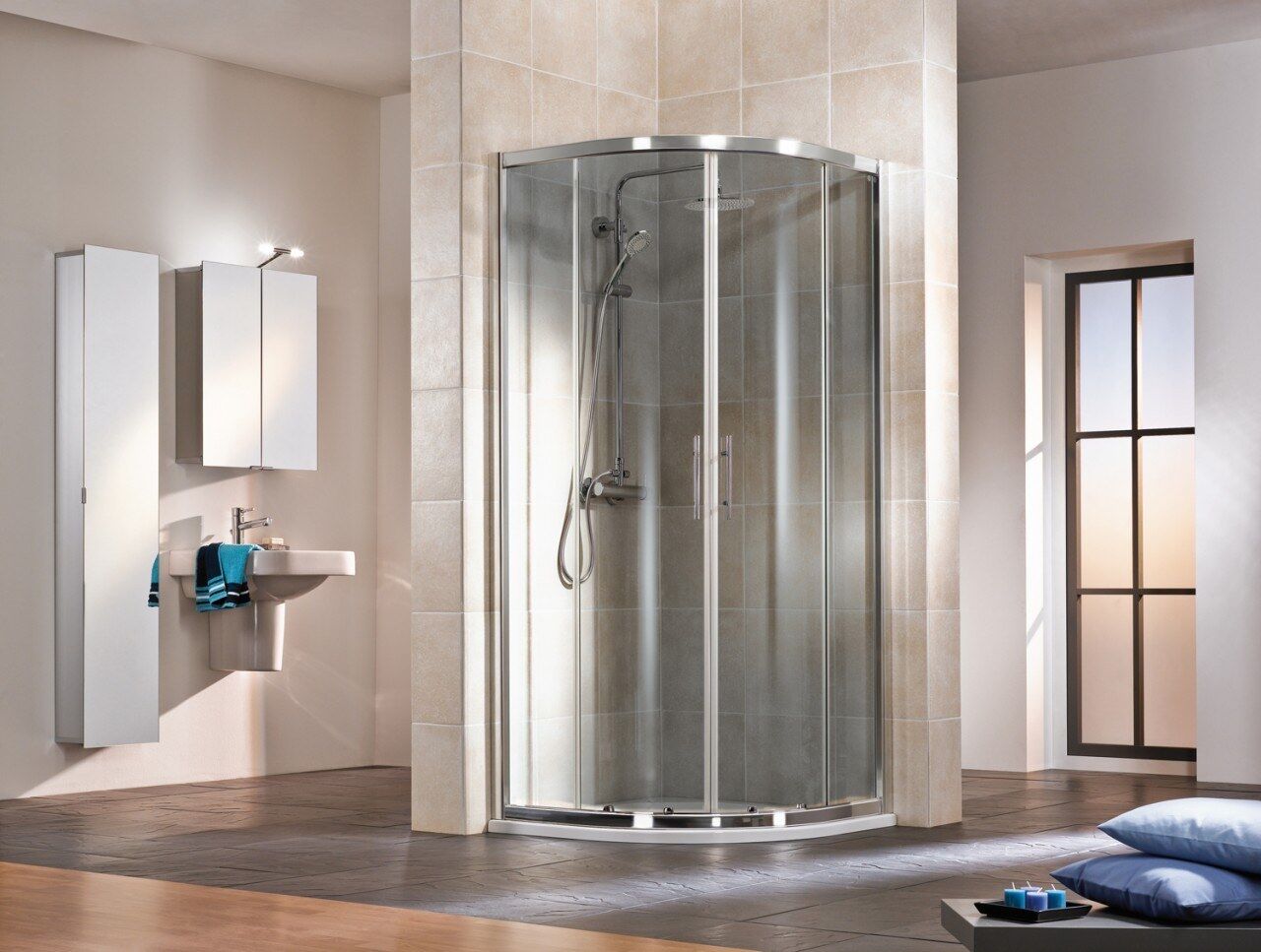HSK Duschkabinenbau KG HSK Favorit Gleittür Runddusche mit gebogenen Scheiben 114xxxxxx