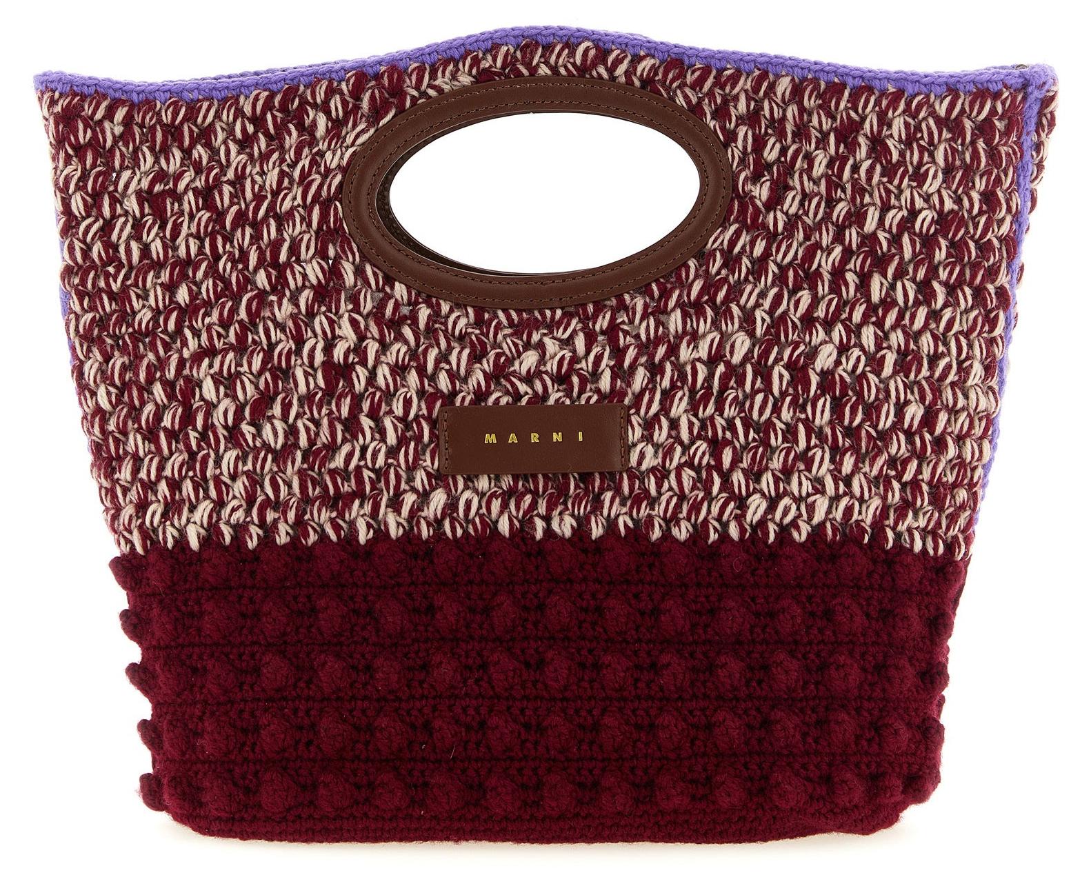 Marni 8057330009229, Unterarmtasche, Blau, Pfirsich, Rot, Daybreak, Peachskin, Ruby wine, Ruby Wine/Peachskin/Daybreak