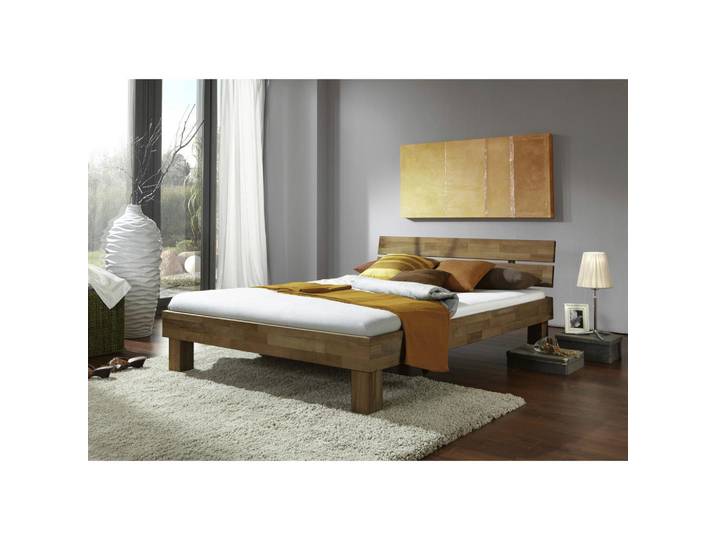 Mid.you Futonbett, Eiche, Holz, Eiche, vollmassiv, Höhe ca. 30 cm, 180x200 cm, für Rollrost geeignet, in verschiedenen Größen erhältlich, Lattenrost geeignet,alternative erhältlich, Schlafzimmer, Betten, Doppelbetten