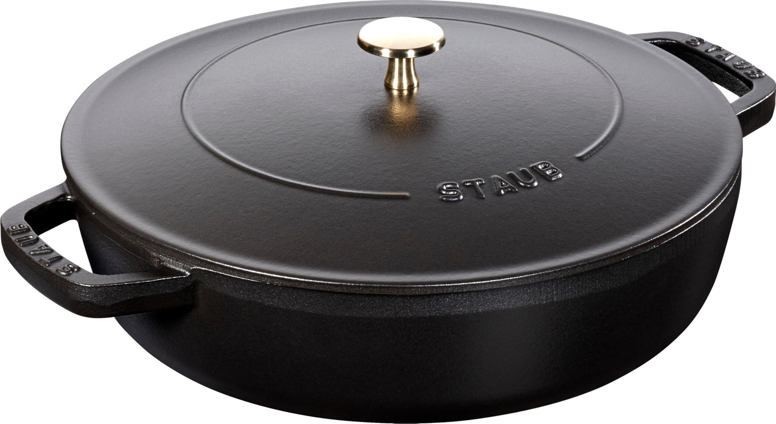 Staub Sauteerpan met Chistera drop structuur 28 cm - zwart