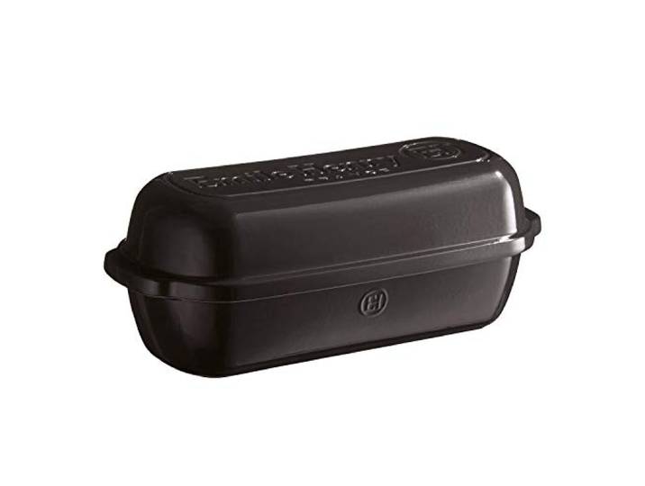 Emile Henry EH349503 Bauernbrot-Backform, Keramik, 39,5 x 16,5 x 15 cm., Keramik, Kohle, 39,5 x 16,5 x 15 cm