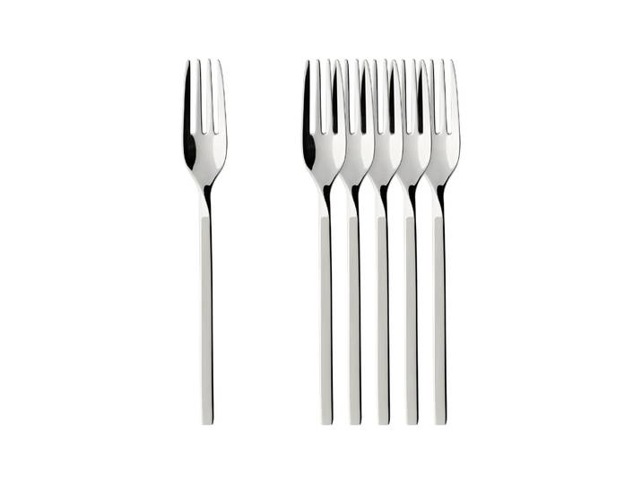 Tafelgabel VILLEROY & BOCH Kuchengabel NewWave 15,5 cm 6er Set edelstahl , silber (edelstahl), B:3,5mm, Essgabeln, Tafelgabel, Spülmaschinenfest