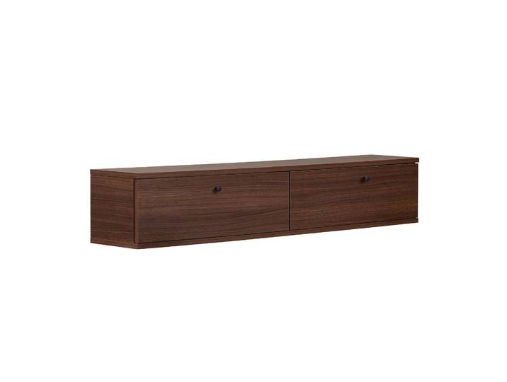 Meuble TV en bois  Ligne 140  - 140 x 25 x 25 cm - Noyer