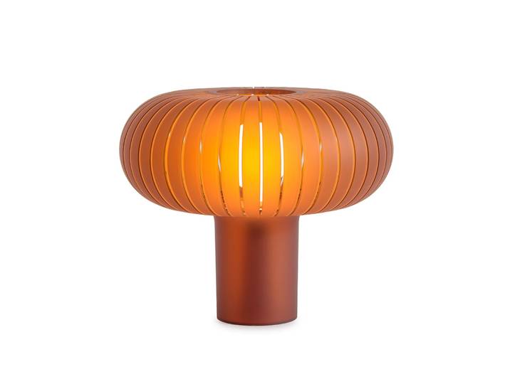 Tischleuchte Teresa Frozen, amber, dimmbar, E27 - Kartell - Wohnzimmer - Design - Kunststoff - Pilz