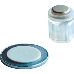 Laurel Magnet Zylinder 14x9mm mit selbstklebender Metallscheibe bis 1900g VE=10x4 Stück kristall