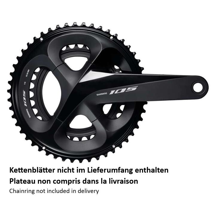 Shimano Kettenradgarnitur 105 FC-R7000 165 mm ohne Kettenblatt schwarz (165 mm) (IFCR7000AXXL)