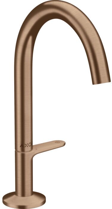 Hansgrohe Axor One Waschtischarmatur 48020310 Ausladung 140mm, mit Push-Open-Ablaufgarnitur, brushed red gold