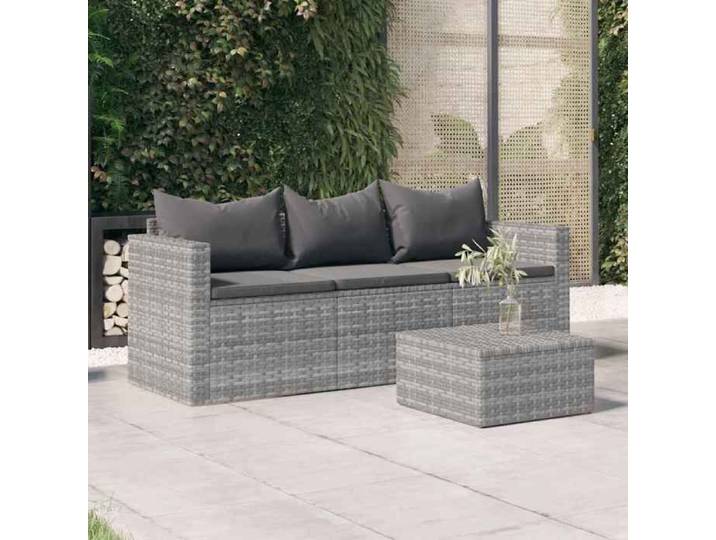 SALE 2026  Canapé de jardin Gris - Canapé de jardin 3 places avec coussins Gris Résine tressée PRO172335718