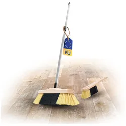 Handfeger und Zimmerbesen I mit Stiel I feine Kunstborsten I Handbesen Holz I Teleskopstiel I Stubenbesen Handkehrer Hand Brush Broom
