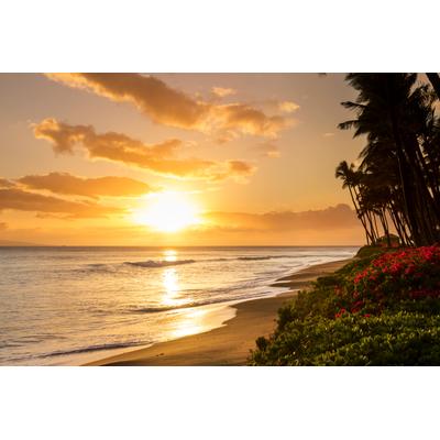 Fototapete PAPERMOON "Tropical Sunset Kaanapali Beach", bunt, B:2m L:1,49m, Vlies, Tapeten