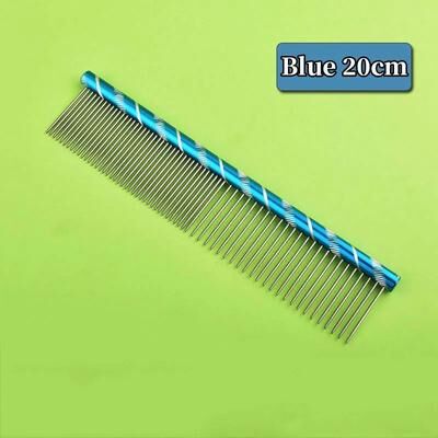 Uplift Treasures Stainless Steel Pet Grooming Comb blue 20cm