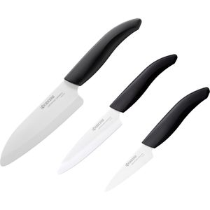 Kyocera Messerset Gen FK-3PC BK, mit Keramikklinge, mit Kunststoffgriff, 3-teilig