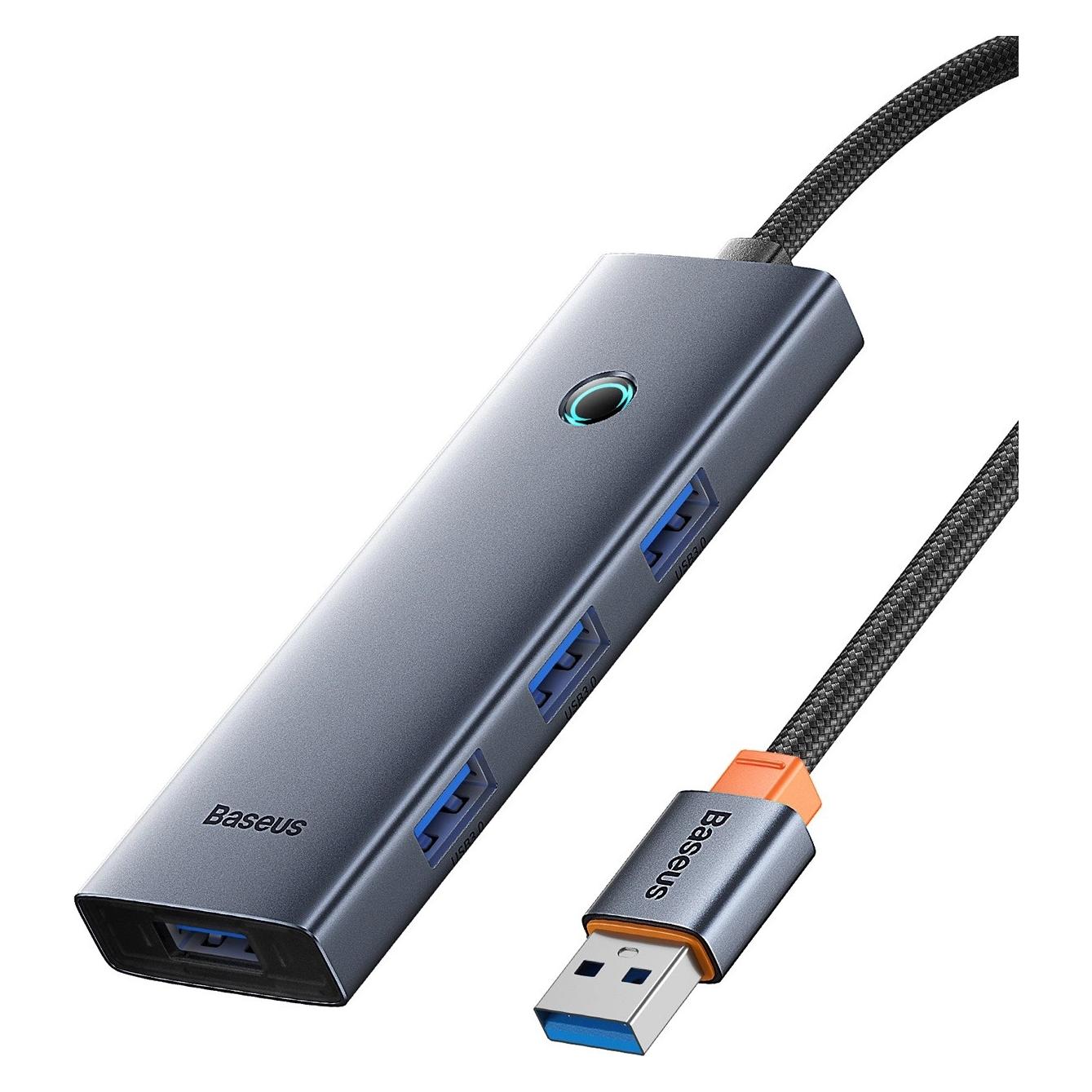 Baseus Hub UltraJoy Series Lite 4-Port 50cm (USB to USB3.0*4 Type-C5V) (szary) (USB-A, USB-C, 4 Ports) (B0005280B811-04)