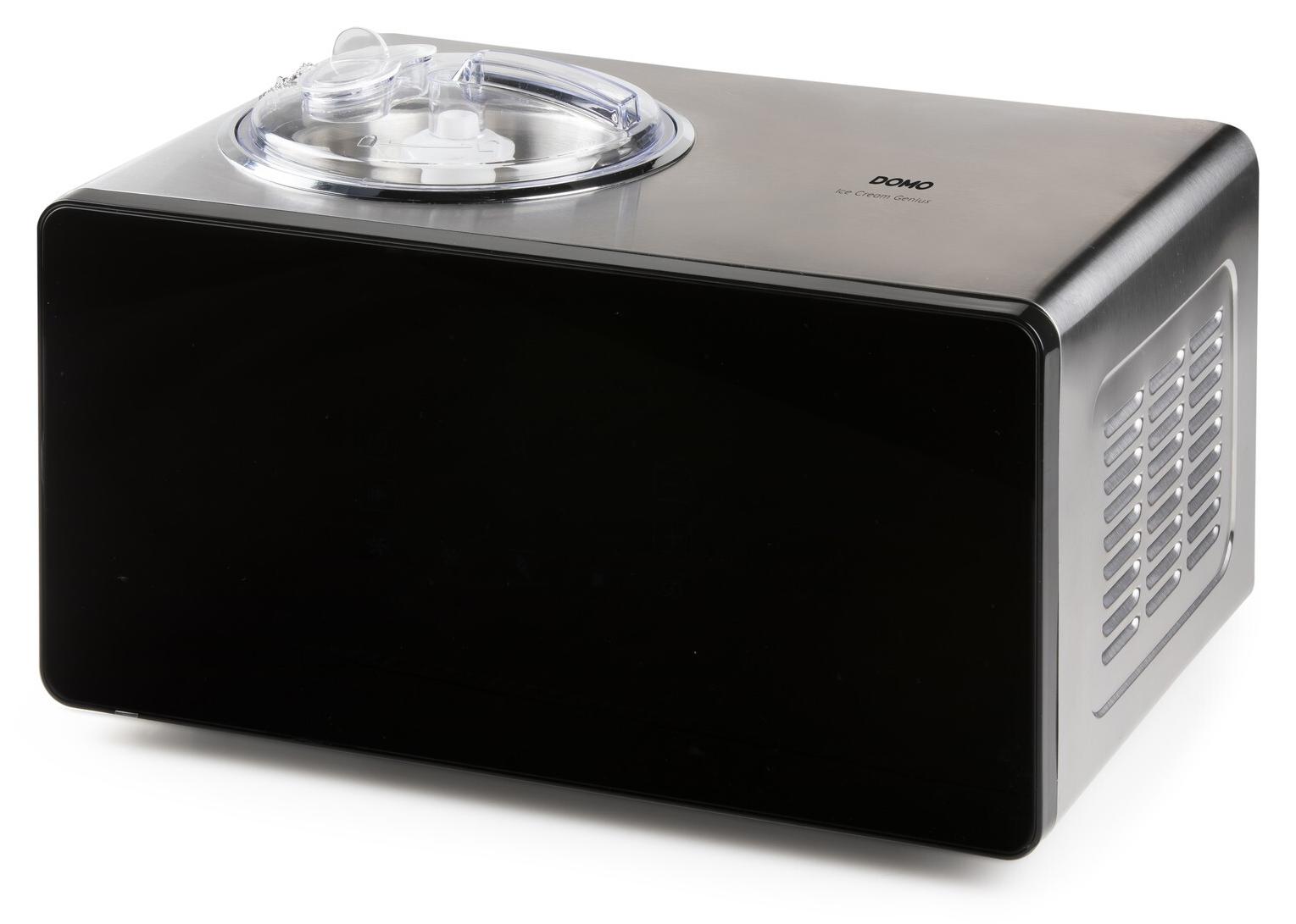 Domo DO9252I, Kompressor Eismaschine, 1,5 l, Schwarz, LED, Edelstahl, 60 dB