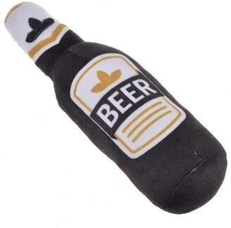 Inspire Essentials Plush Squeaky Dog Toy Beer Bottle For Aggressive Chewers 2