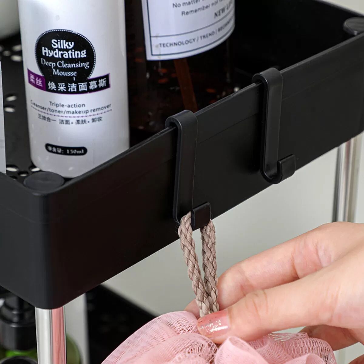 INF Mobiles, schmales Lagerregal – Breite 4-stöckige, rollende Organizer-Ablage