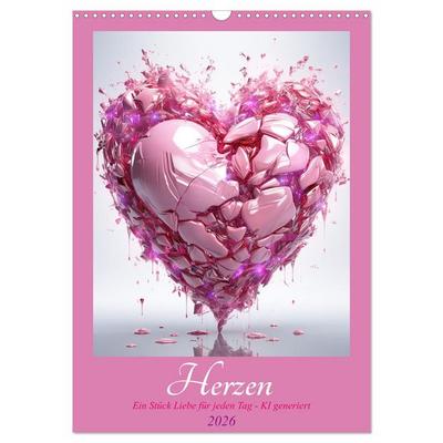 Herzen (Wandkalender 2026 DIN A3 hoch), CALVENDO Monatskalender