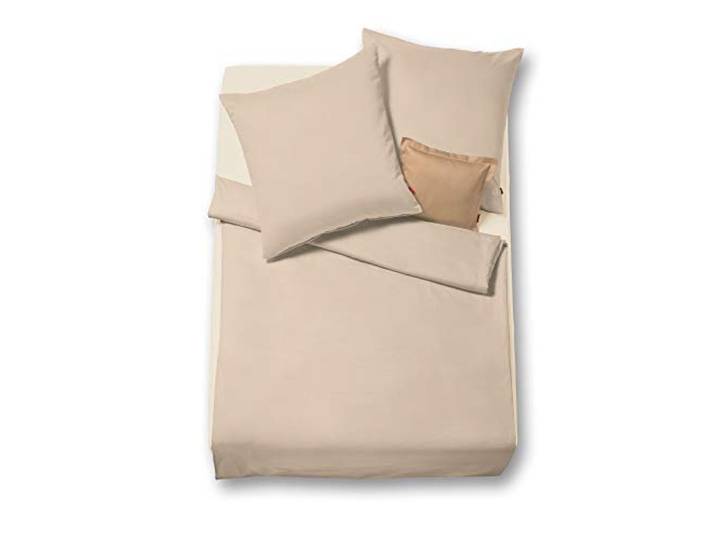 fleuresse Flanell Bettwäsche Lech Fischgrätmuster Größe 240x220+2x80x80 cm Farbe Beige
