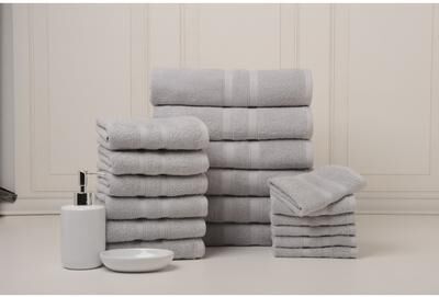 Bibb Home 18 Piece Egyptian Cotton Towel Set