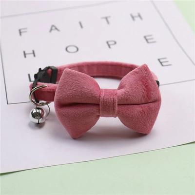 Inspire Essentials Luxury Velvet Cat Collar With Bow Tie Bell 4