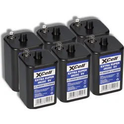 6x XCell 4R25C Blockbatterie 6V 9,5Ah – passend für Baustellenleuchten, Warnlampen & Weidezaun