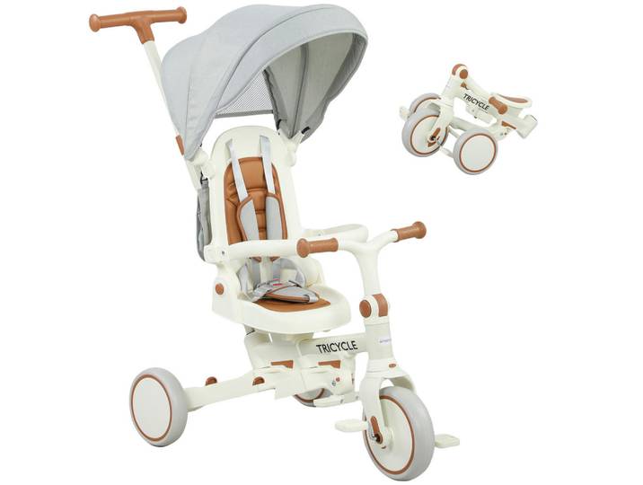 ComfortXL Kinder-Dreirad De-10487 Cremeweiß, Metall, 49x101x96.5 cm, Spielzeug, Kinderfahrzeuge