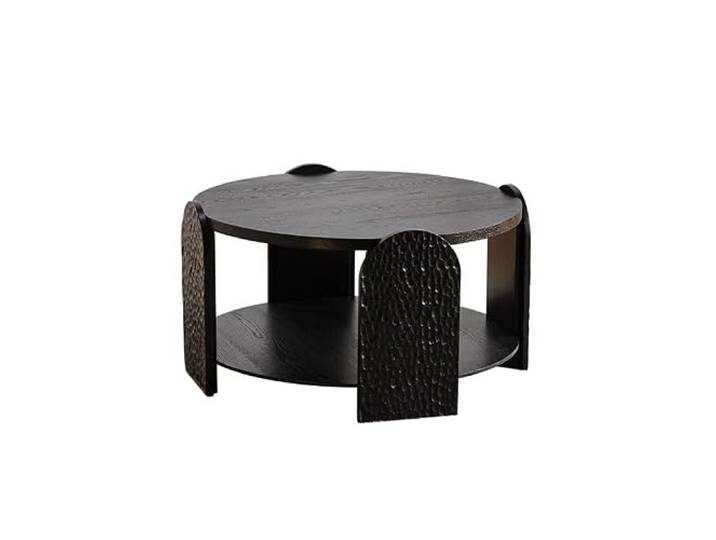 SAMCIOI Couchtisch-Nachttisch Schwarzer Couchtisch Im Wohnzimmer, Sofaseite Loungebereich, Rund Ausstellungsraum, Gästehaus, Hotel, Geschäft