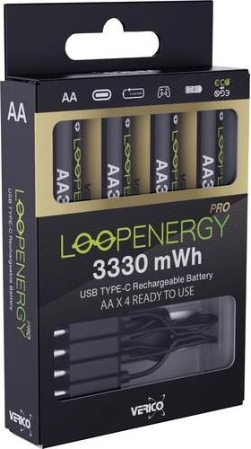 Verico AA LoopEnergy Pro 3330 3330mWh/White/USB-C