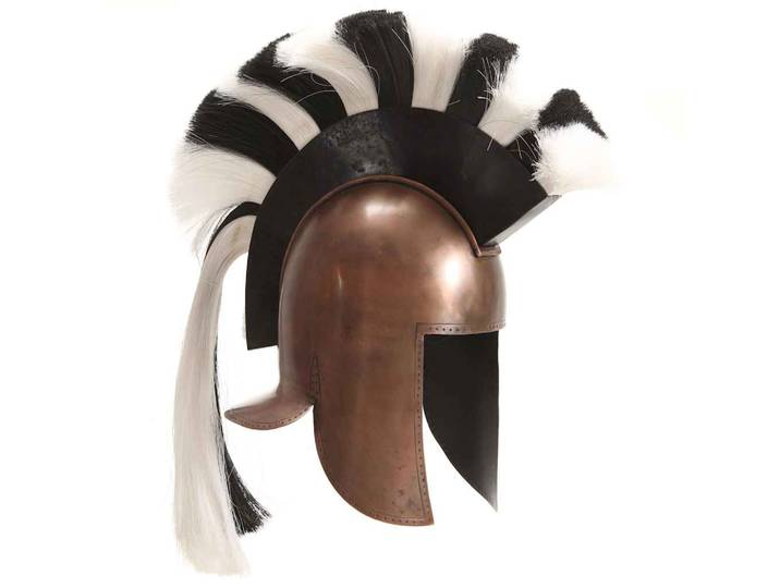 vidaXL Griechischer Krieger-Helm Antik Replik für LARP Kupfern Stahl