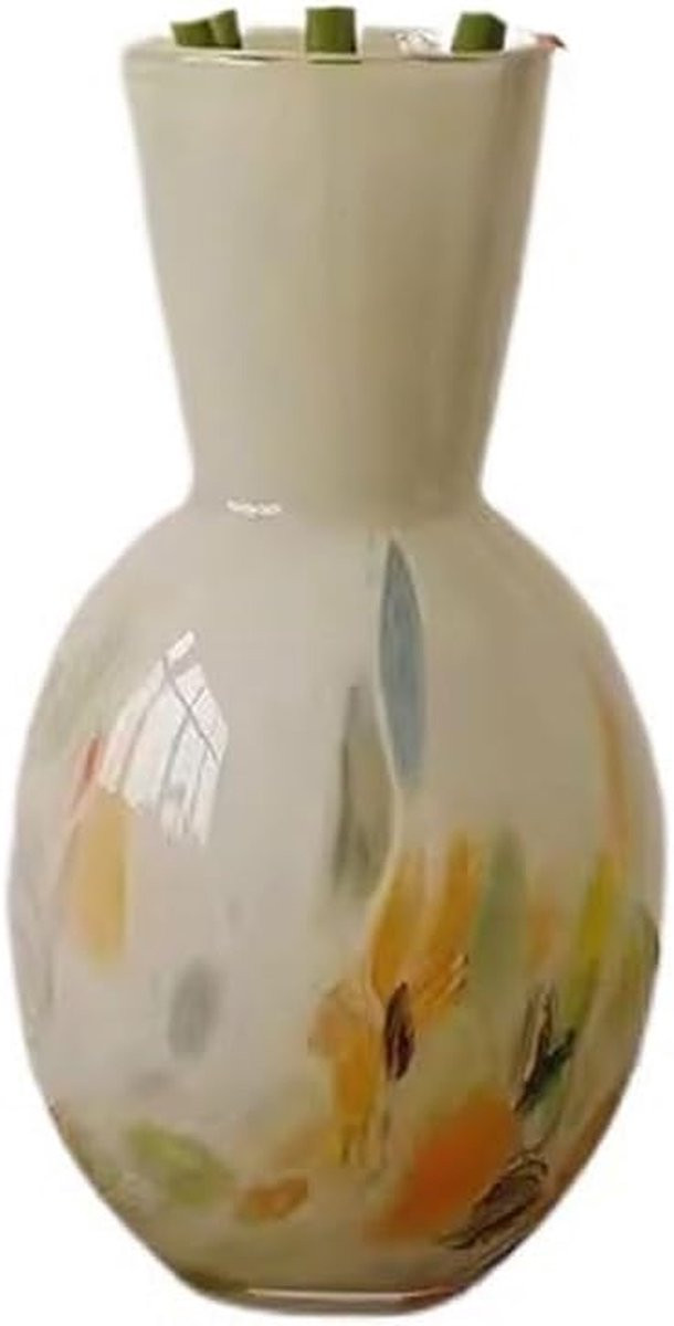 Multicolor Keramische Vaas met Unieke Glazuurafwerking voor Woonkamer Decoratie