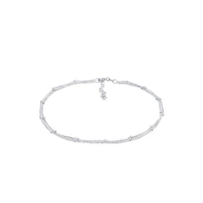Fußkette ELLI "Fußkette mit Kugeln Zeitlos Schmuck Geschenk 925 Silber" Gr. 25, silber, Fußketten, Damen, 2,5cm, Silber 925 (Sterlingsilber)