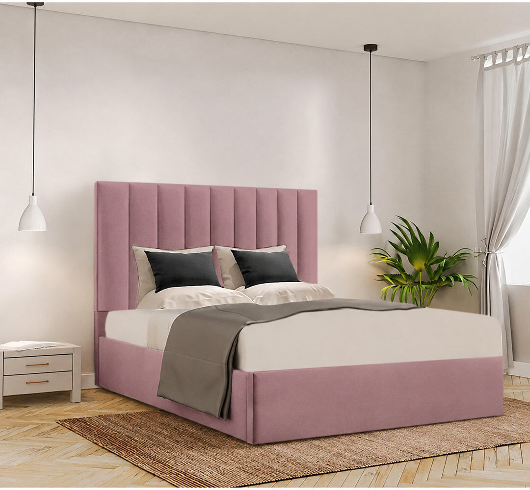 Brayden Studio Besar Upholstered Ottoman Storage Bed Lilac Kingsize (5')