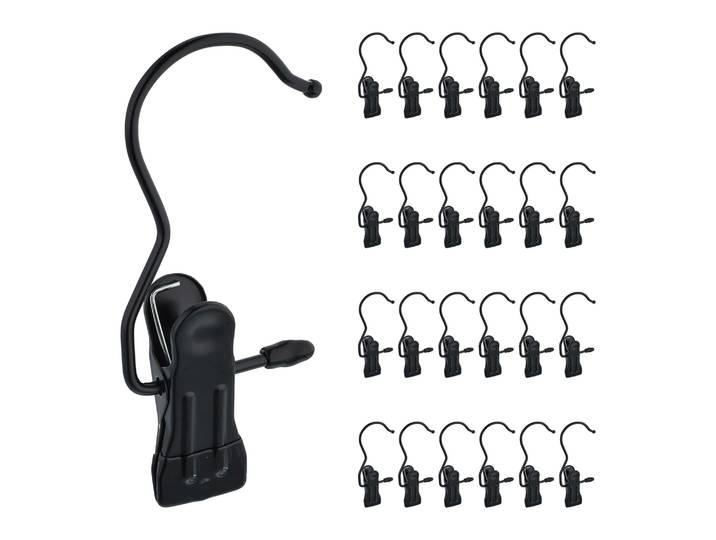 Drehbare Stiefelklammern 25er-Set Schwarz