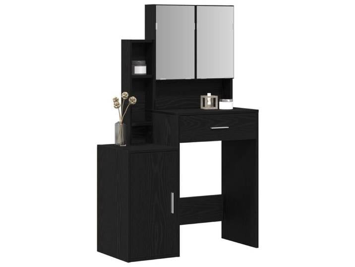 Elégant Table de Maquillage avec Miroir et Lumières LED - chêne noir - Bois d'Ingénierie - pour chambre &3266771