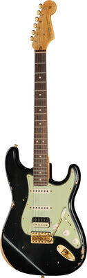 Fender 63 Strat RW Black Relic HSS Schwarz