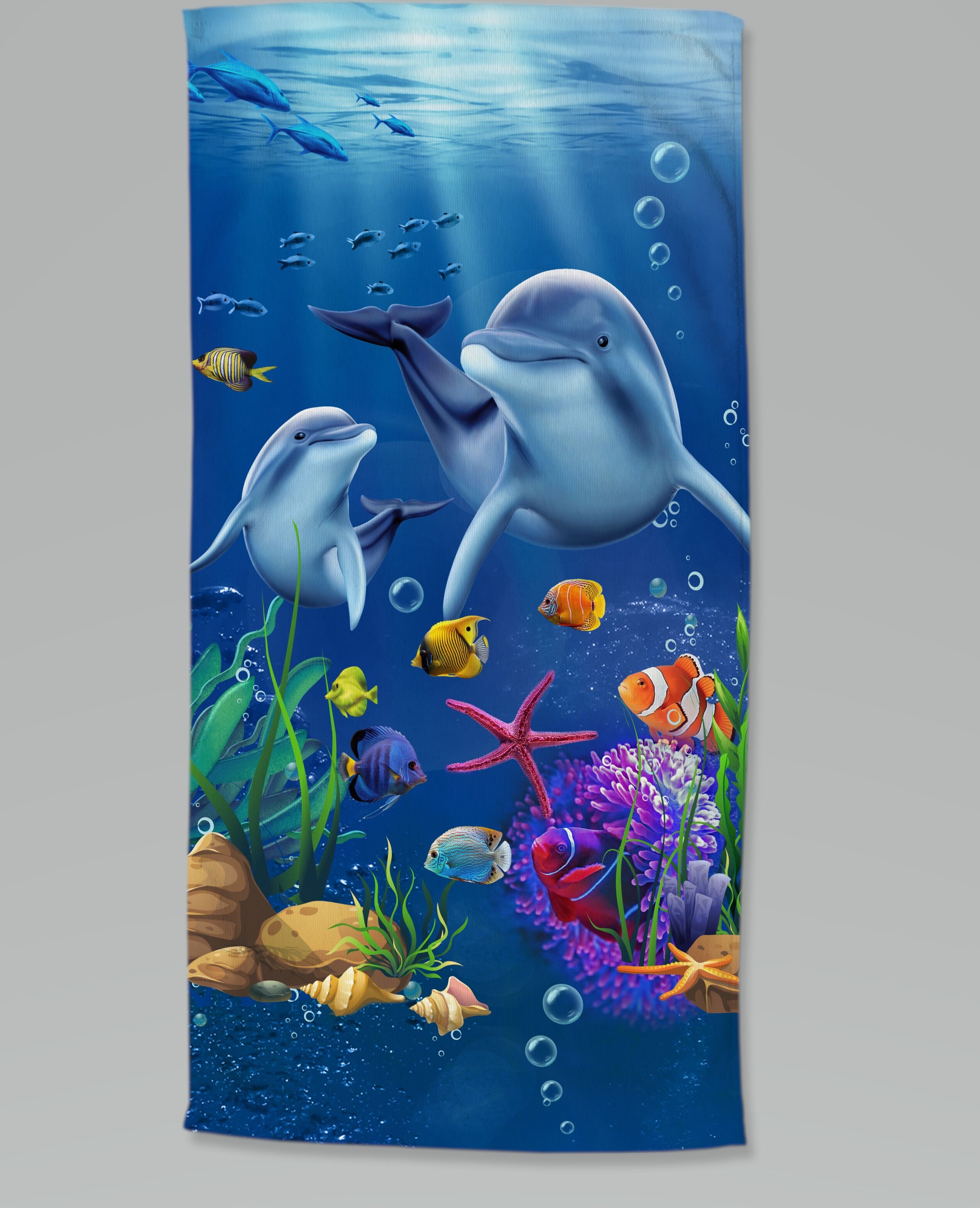 Strandtuch GOOD MORNING "Mare", blau, B:75cm L:150cm, Velours, Velours, Handtücher, Kinder Strandtuch, Mikrofaser, Velours, saugfähig, weich, leicht, bunt