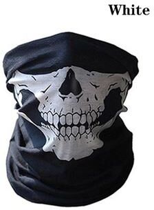 DynamicDeals Skull Cycling Balaclava Mask Breathable Outdoor Face Mask & Neck Gaiter white