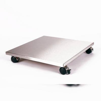 Möbelroller / Pflanzenroller (Profi) 50x50 cm, Edelstahl, 120kg, Chromrollen + Bremse, Marke: Szagato, Made in Germany