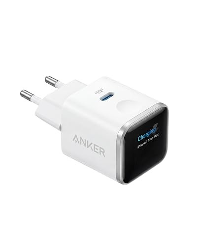 Anker Nano USB-C Oplader 45W met Smart Display - Wit/Blauw