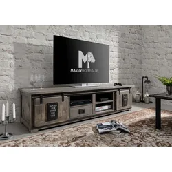 TV-Board Mango 200x55x50 grau lackiert RAILWAY #251