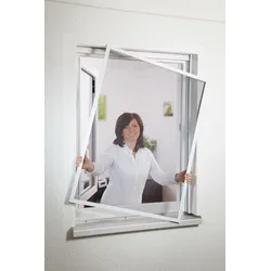 Hecht Flächenbündiger Aluminium-Fliegengitter-Bausatz "Compact", 130 x 150 cm braun