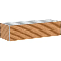 Helloshop26 - Hochbeet für den Außenbereich 290 x 100 x 68 cm optimale Entwässerung Industriedesign aus verzinktem Stahl hellbraun