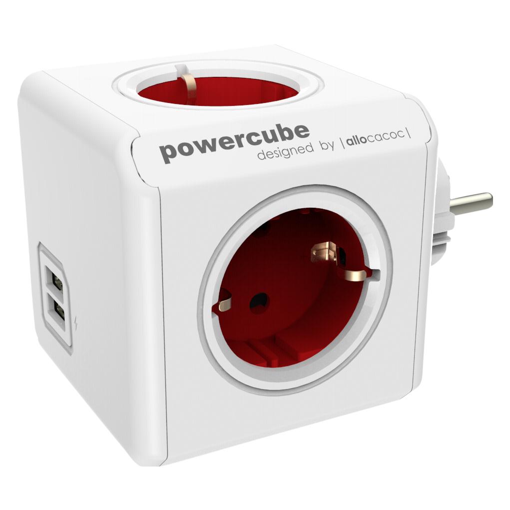 Allocacoc PowerCube Original USB Type F für Extended Cubes (4x, CEE 7/4, USB-A, 1.50 m) (1203RD/DEOUPC)