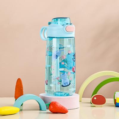 Universal Stock Kids Water Bottle Leak Proof School Sports Bottle With Portable Carry Straps blue