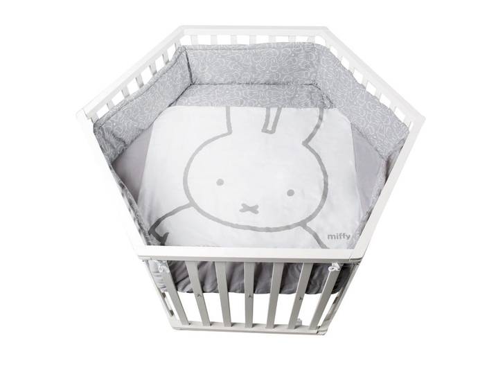 Roba Laufgitter 6-eckig Miffy, Weiß, Holzwerkstoff, Tiere, Sechseckig, 118.5x72.5x103.5 cm, Baby- und Kindermöbel, Babyzimmer, Laufgitter