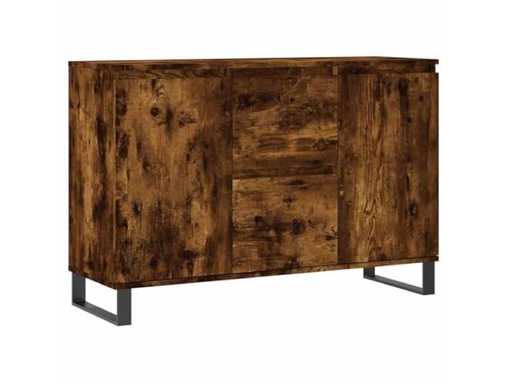 Kaorsrow Sideboard Räuchereiche 101,5x35x70 cm Kommode Holzwerkstoff Moderne Anrichte in Holzoptik mit robusten Eisenbeinen für Wohnzimmer, Flur und Schlafzimmer.