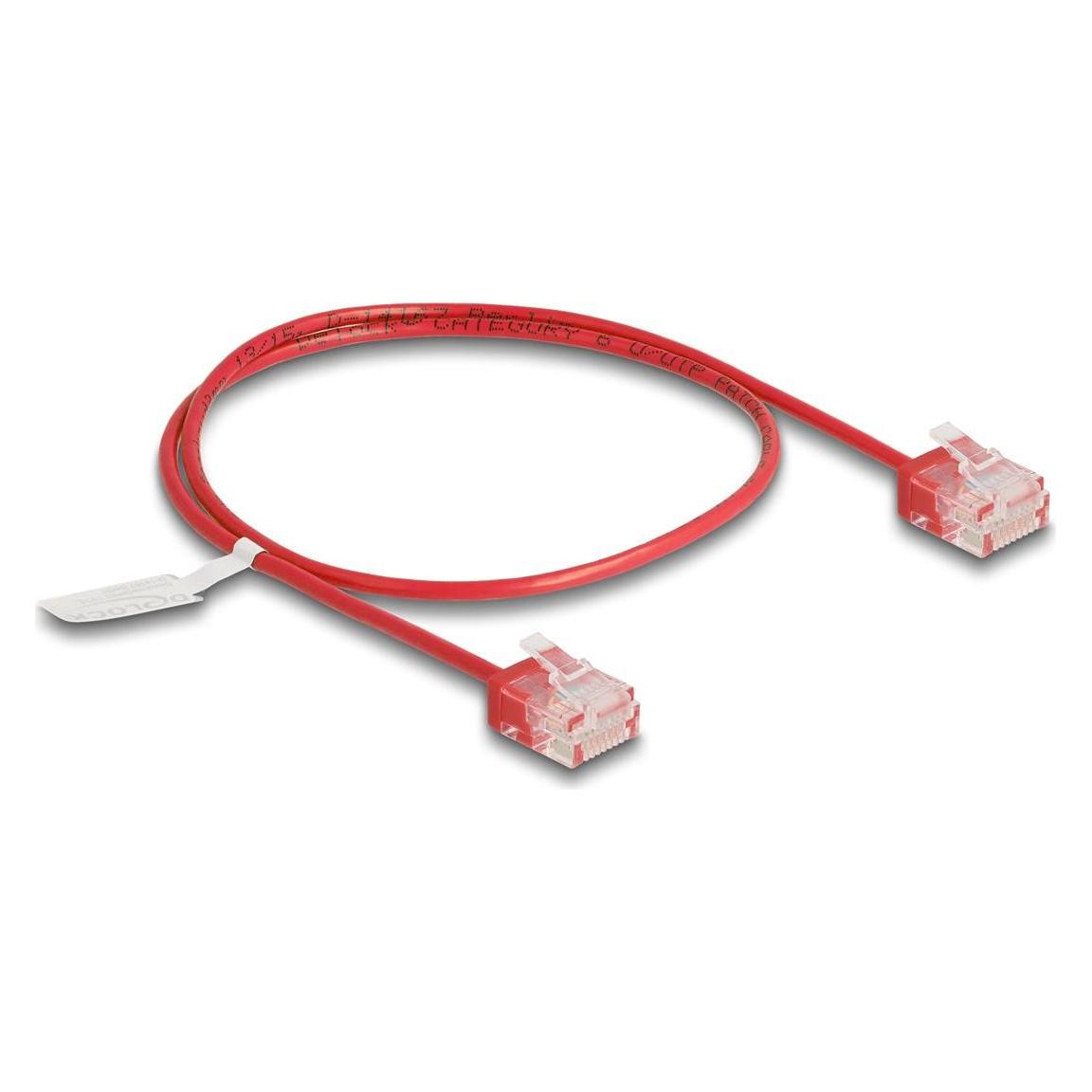 Delock RJ45 Netzwerkkabel Cat.6 UTP Ultra Slim 0,5 m rot mit (UTP, CAT6, 0.50 m) (80801)